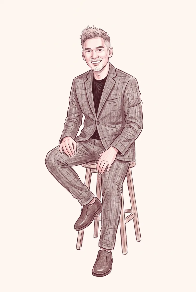 Pencil drawing of Bambang Soteto